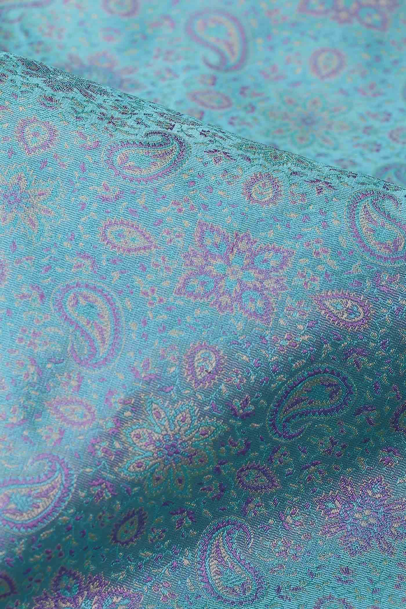Blue Banarasi Tanchoi Silk Saree