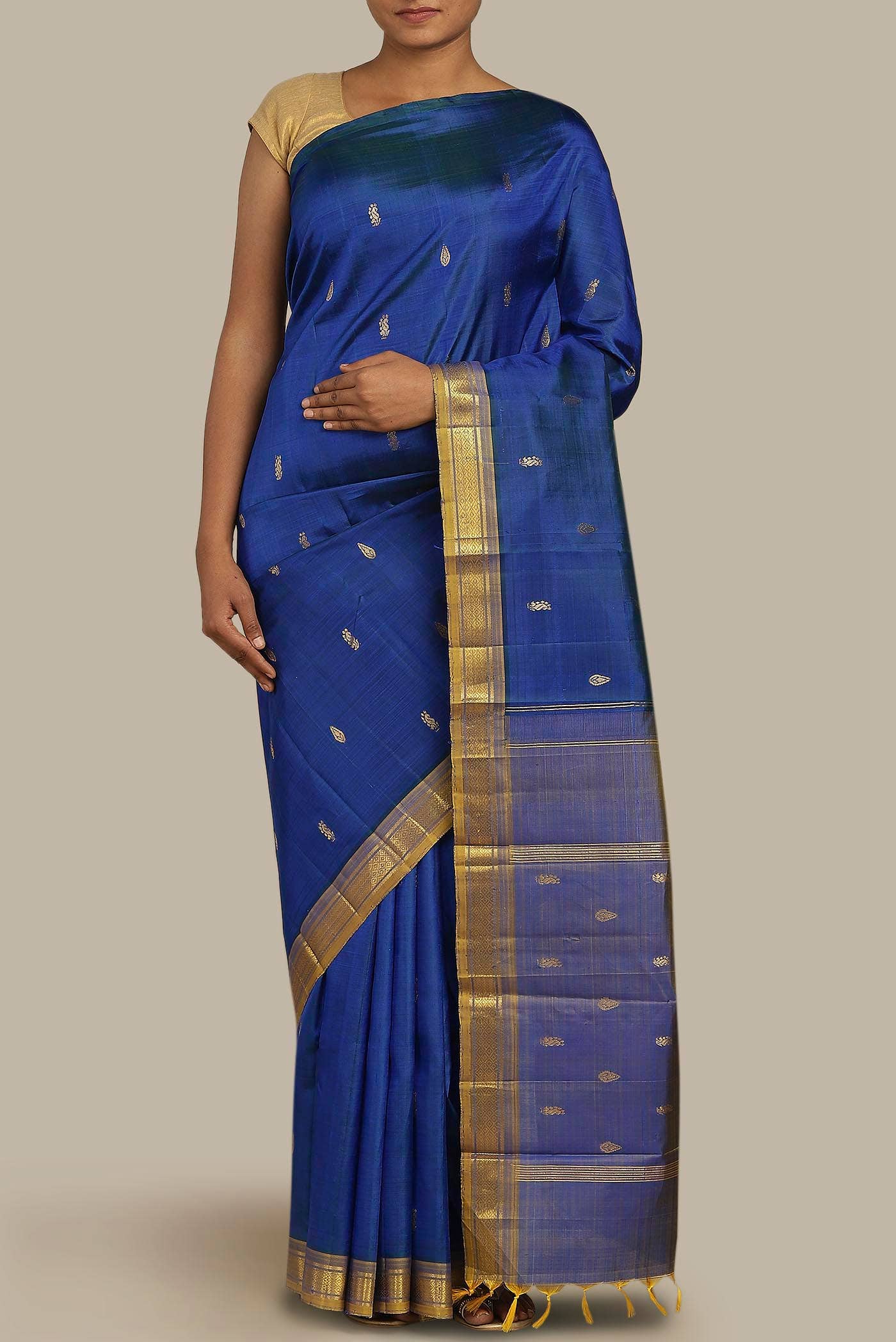 Blue Kanchipuram Silk Saree
