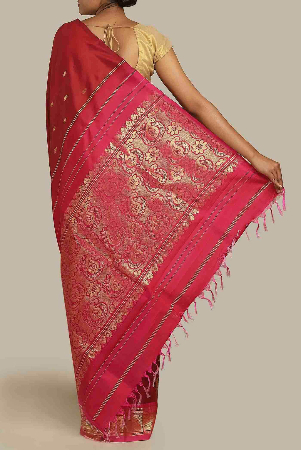 Maroon Kanchipuram Silk Saree