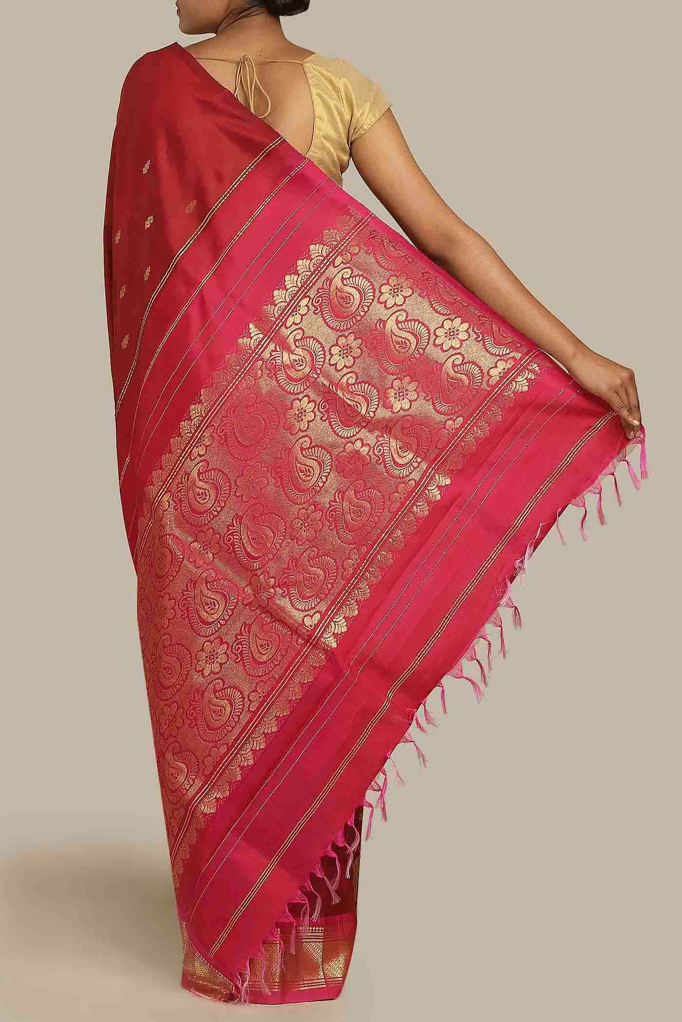 Maroon Kanchipuram Silk Saree