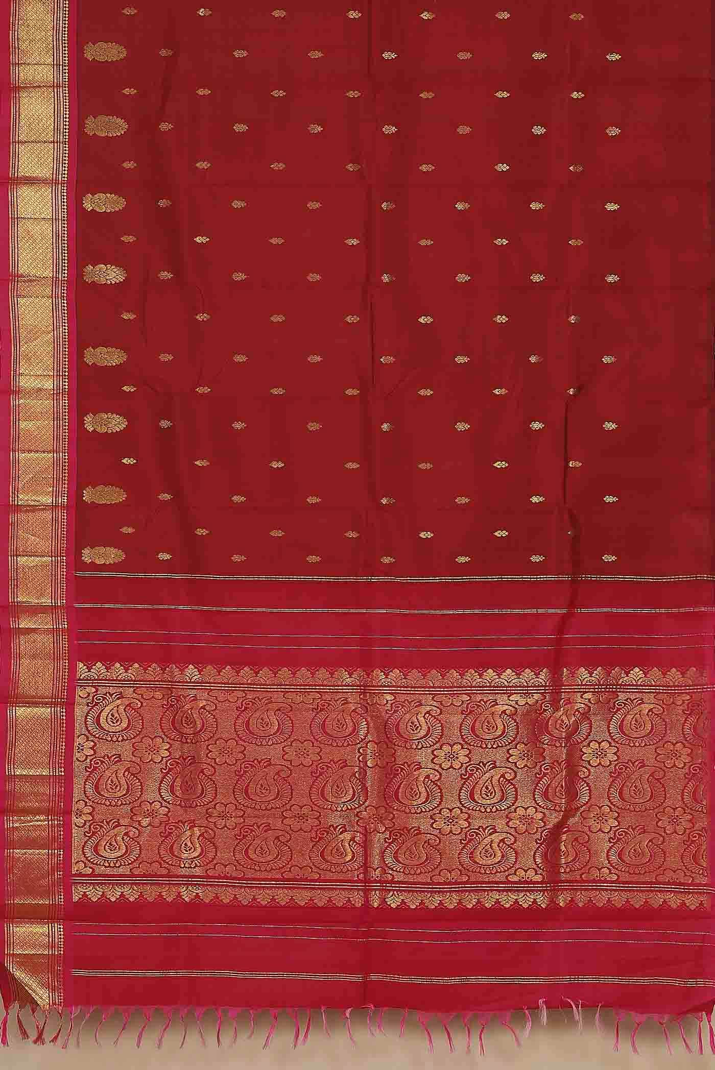 Maroon Kanchipuram Silk Saree