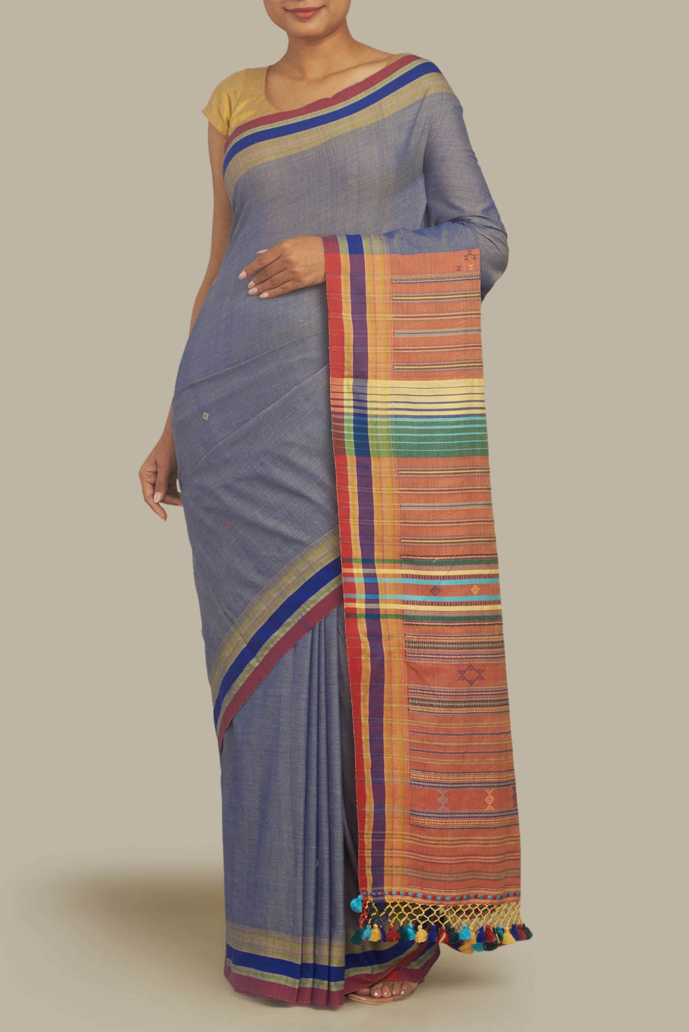 Blue Bengal Cotton Saree