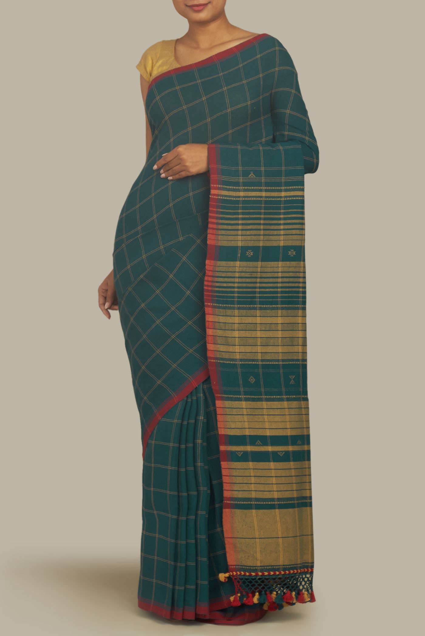 Blue Bengal Cotton Saree