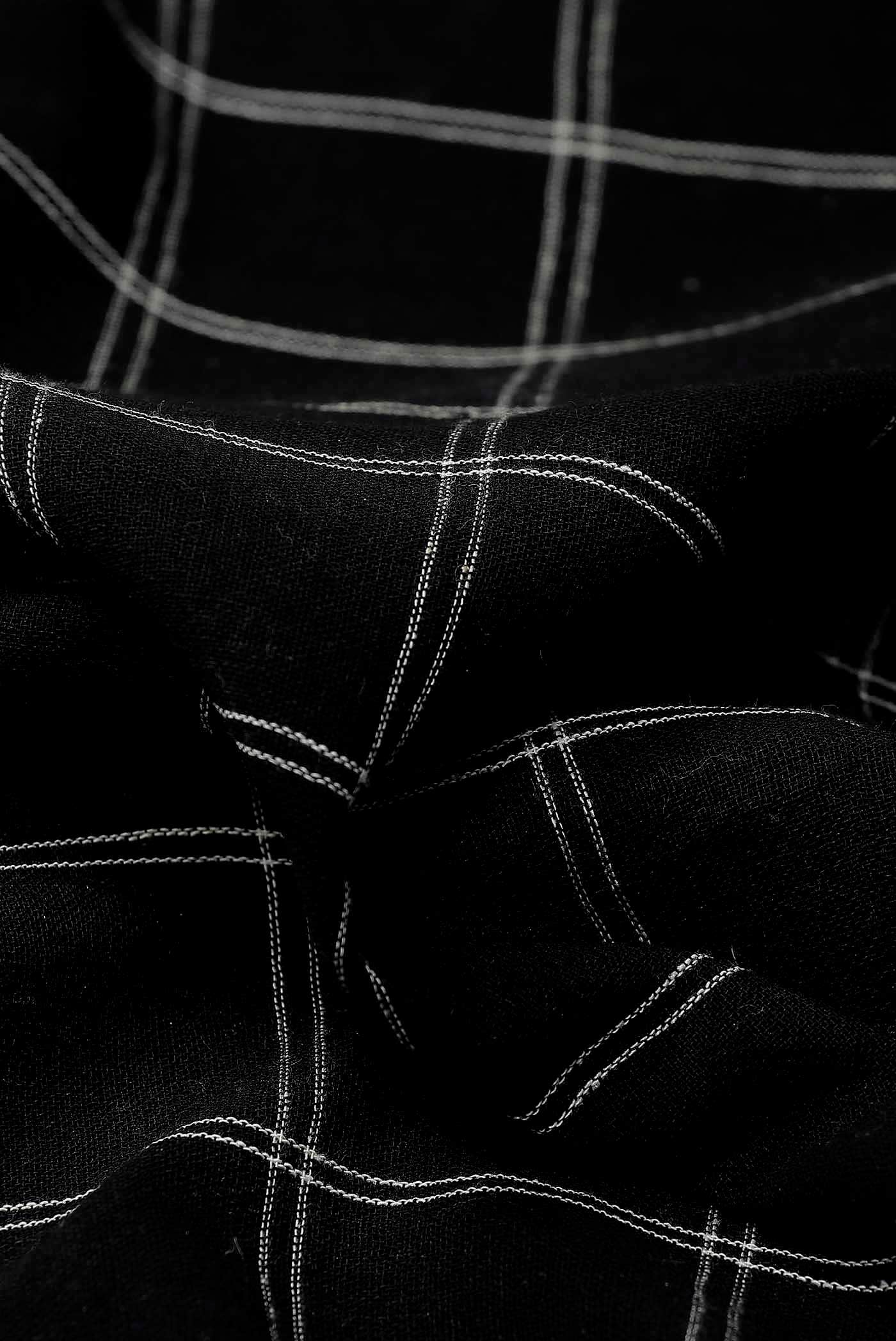 Black Handloom Cotton Saree