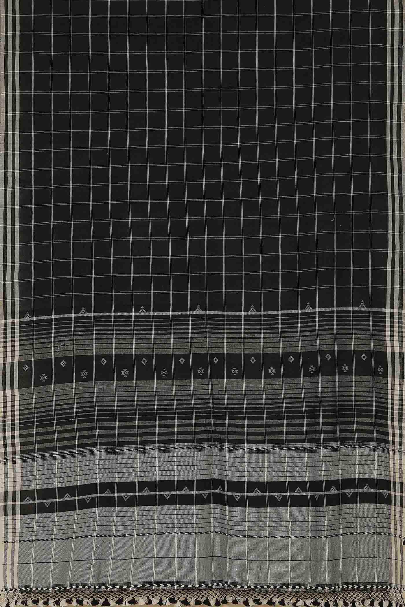 Black Handloom Cotton Saree