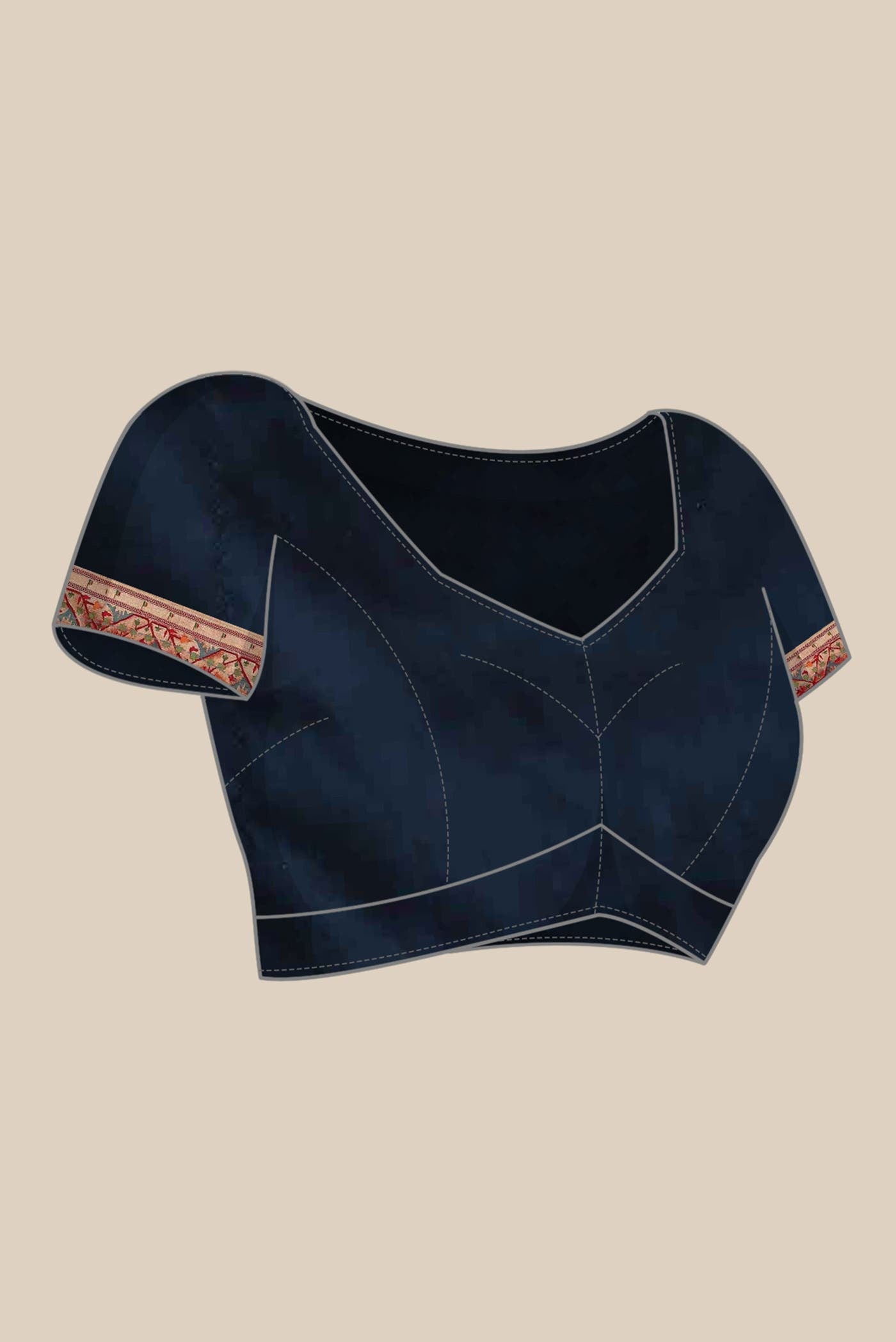 Pure Silk Pure Zari Navy Blue Paithani Saree