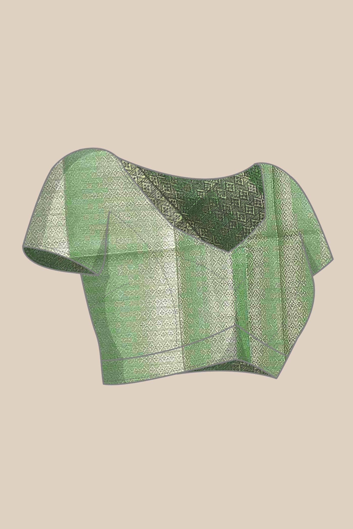 Green Banarasi Tussar Silk Saree