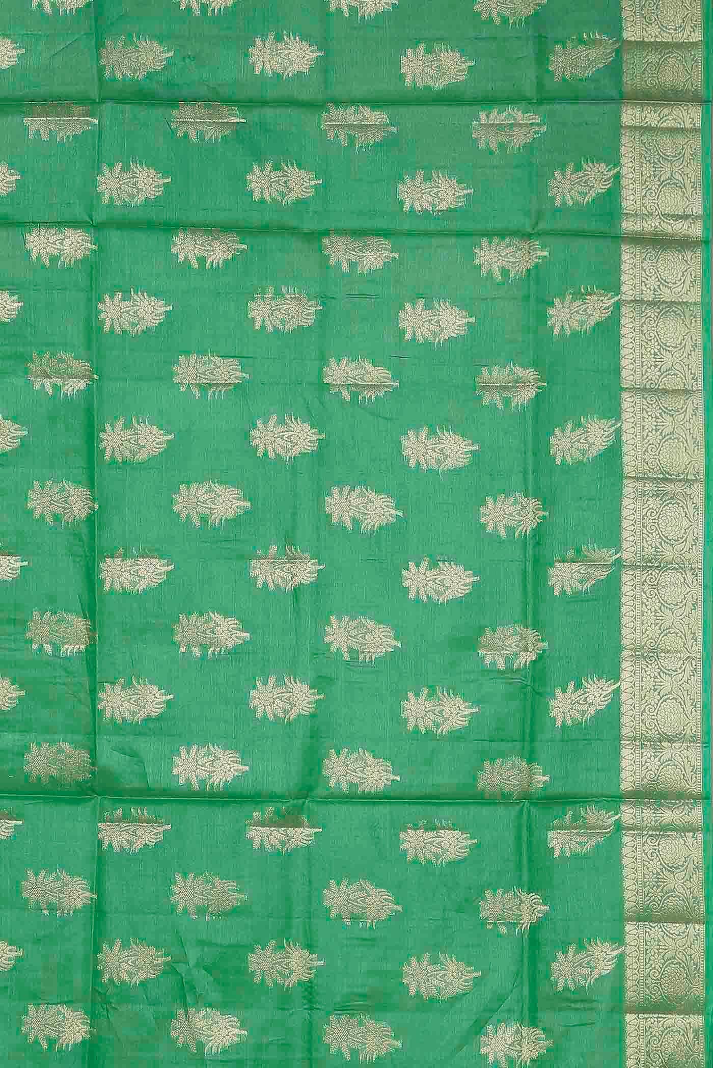 Green Banarasi Tussar Silk Saree