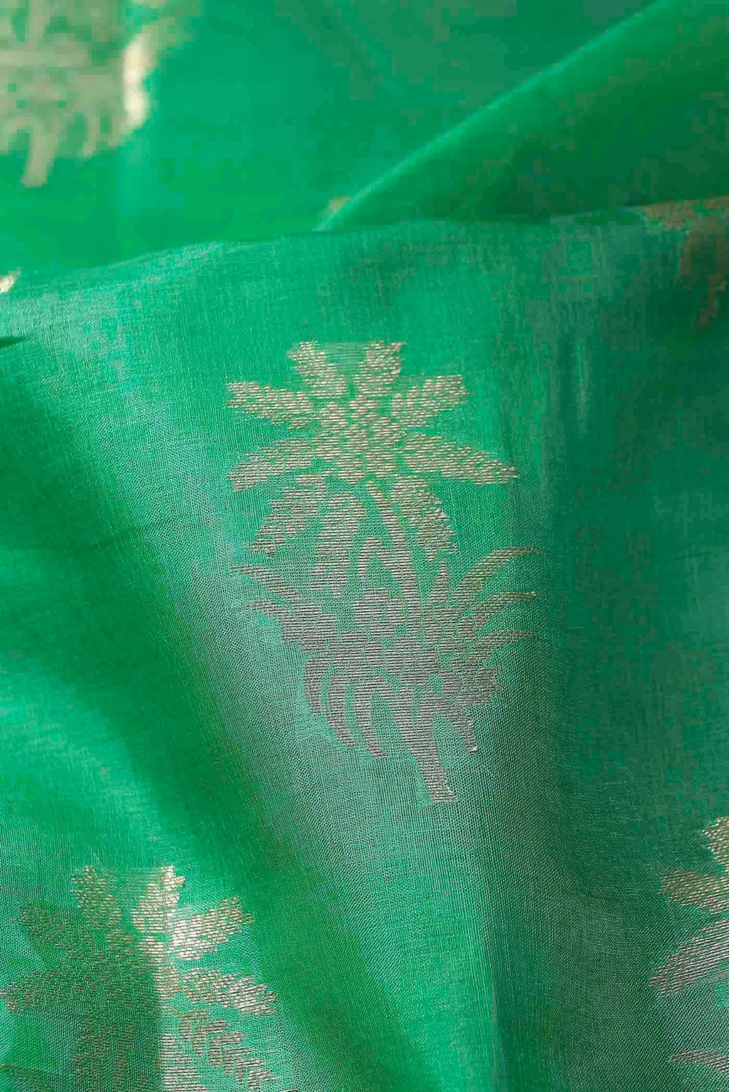 Green Banarasi Tussar Silk Saree