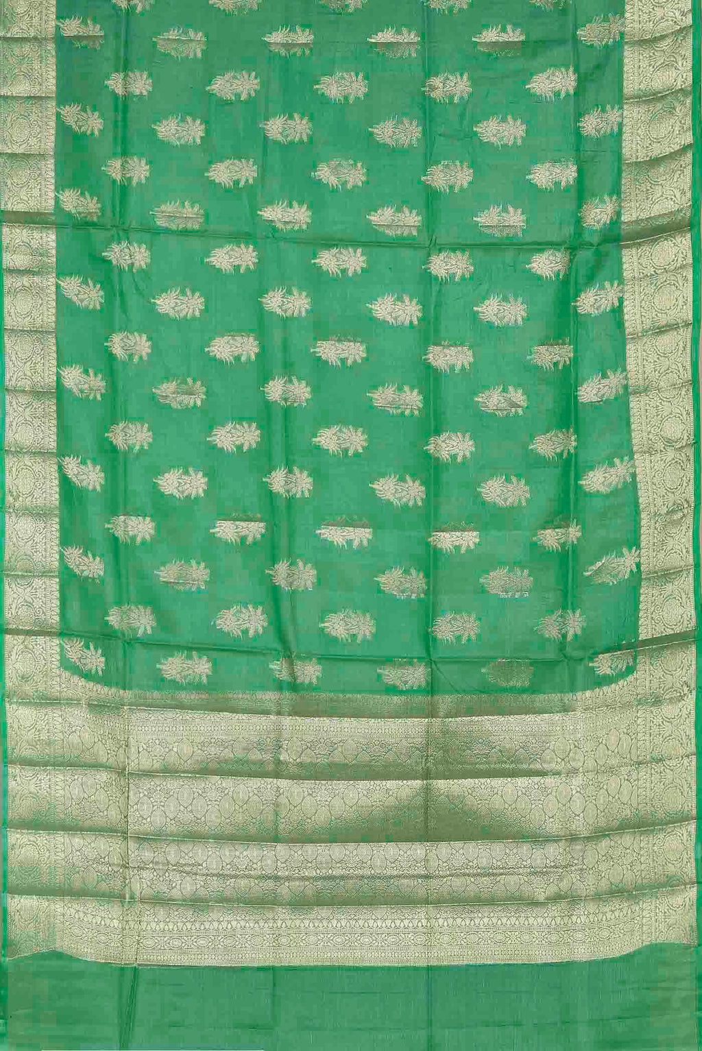 Green Banarasi Tussar Silk Saree