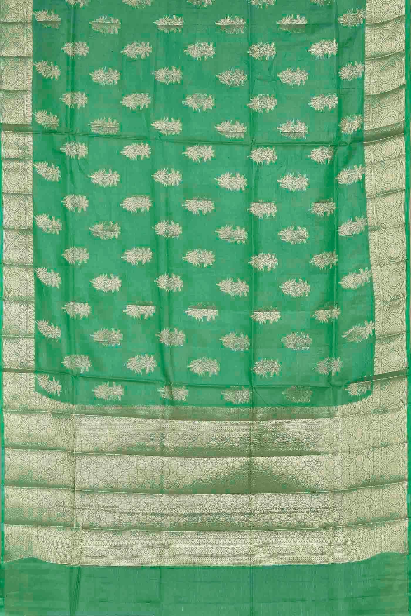 Green Banarasi Tussar Silk Saree