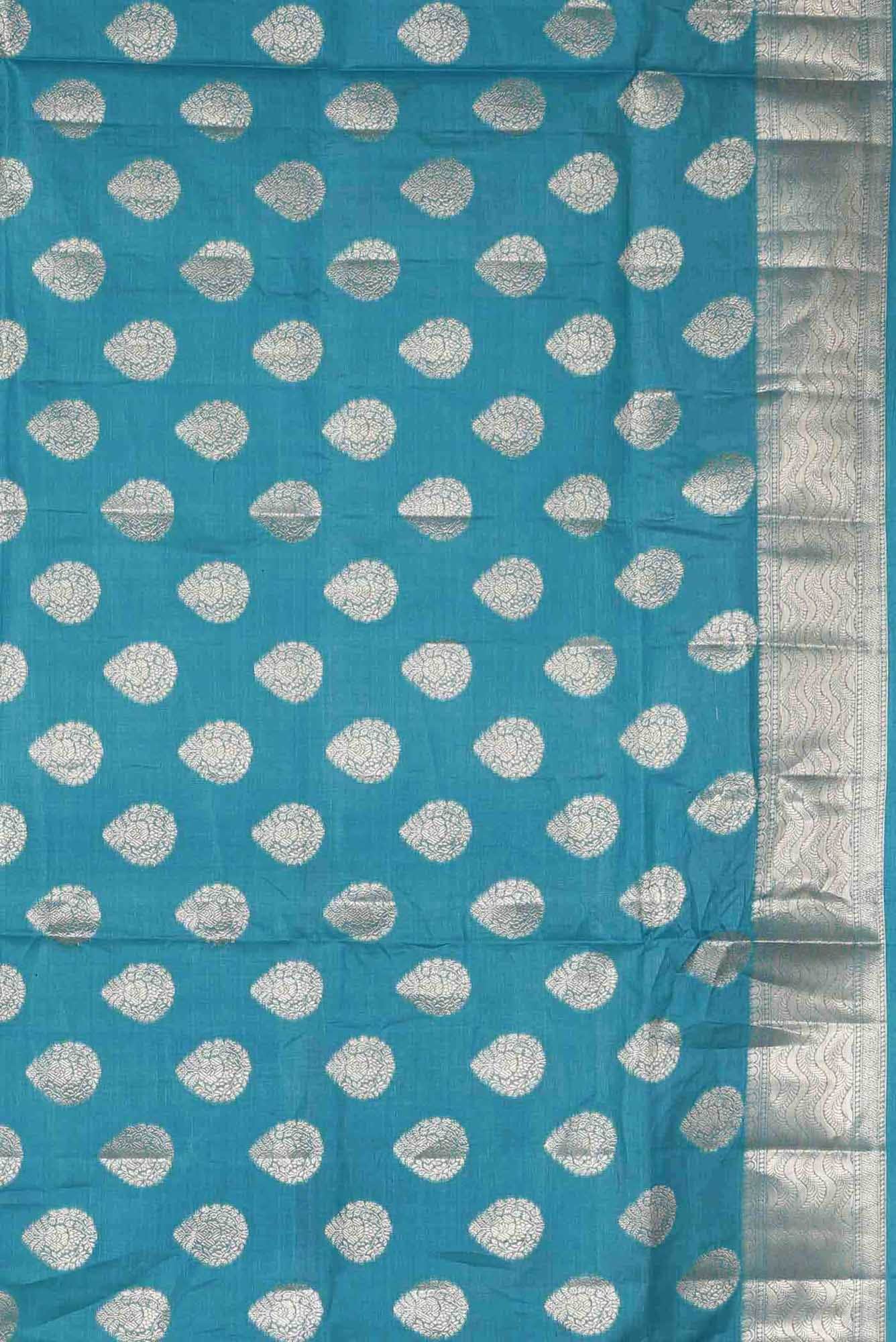 Blue Banarasi Tussar Silk Saree