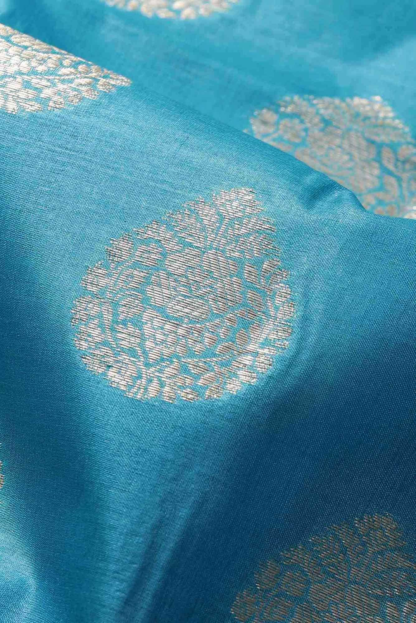 Blue Banarasi Tussar Silk Saree