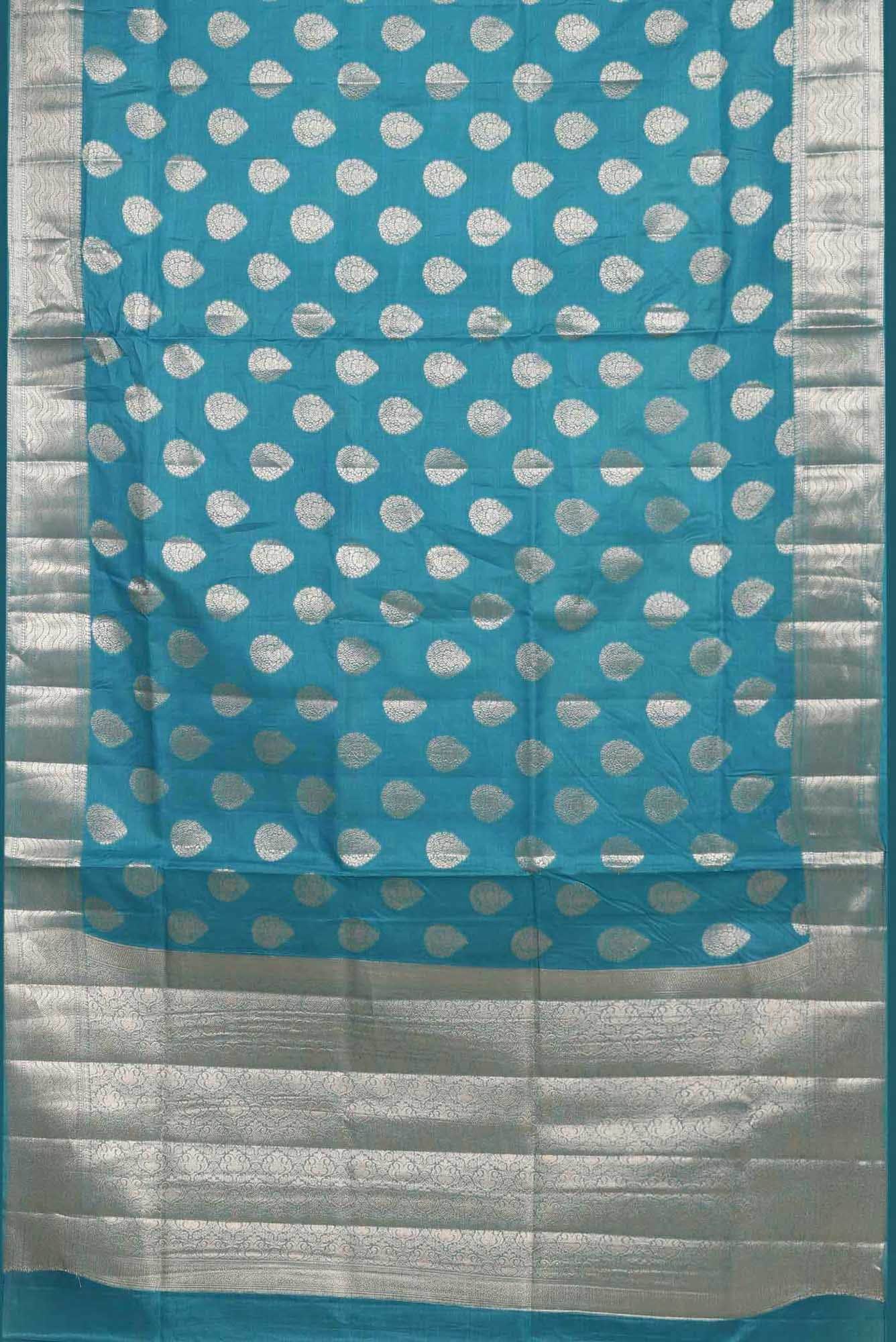 Blue Banarasi Tussar Silk Saree