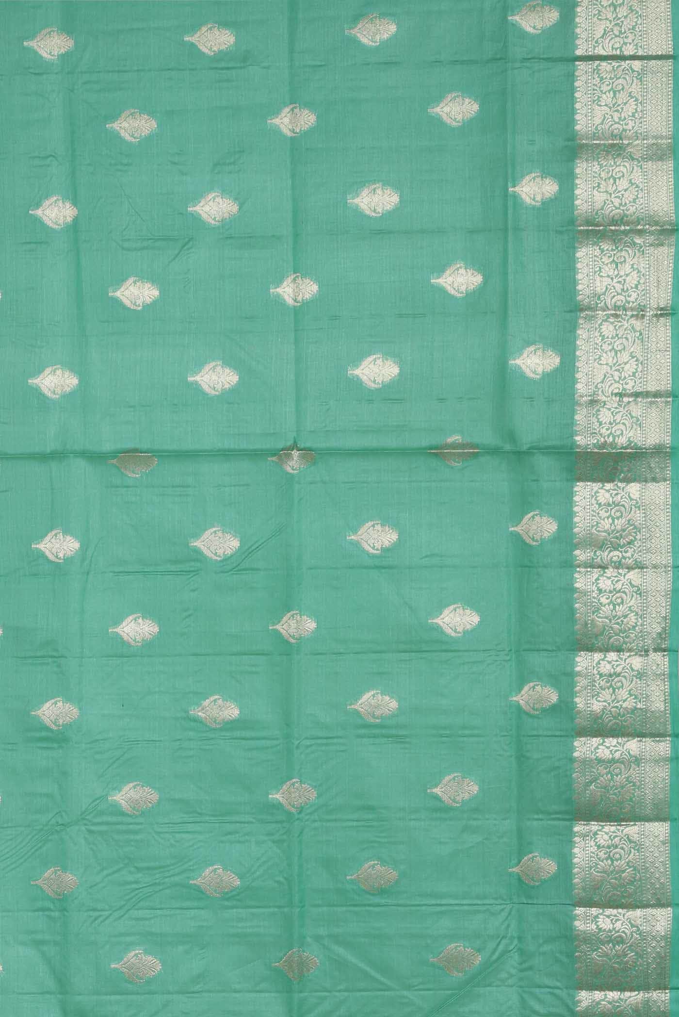 Green Banarasi Raw Silk Saree