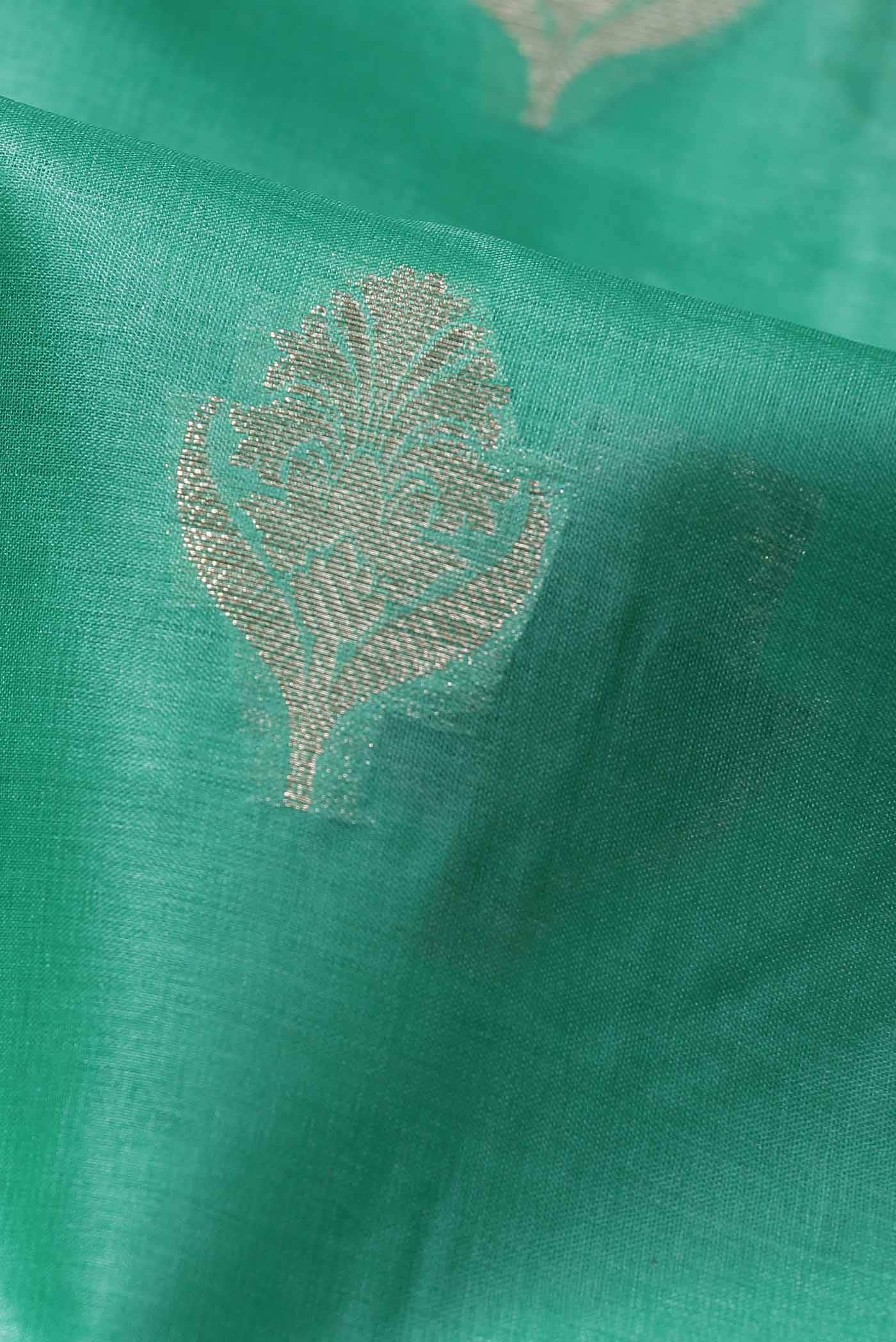 Green Banarasi Raw Silk Saree