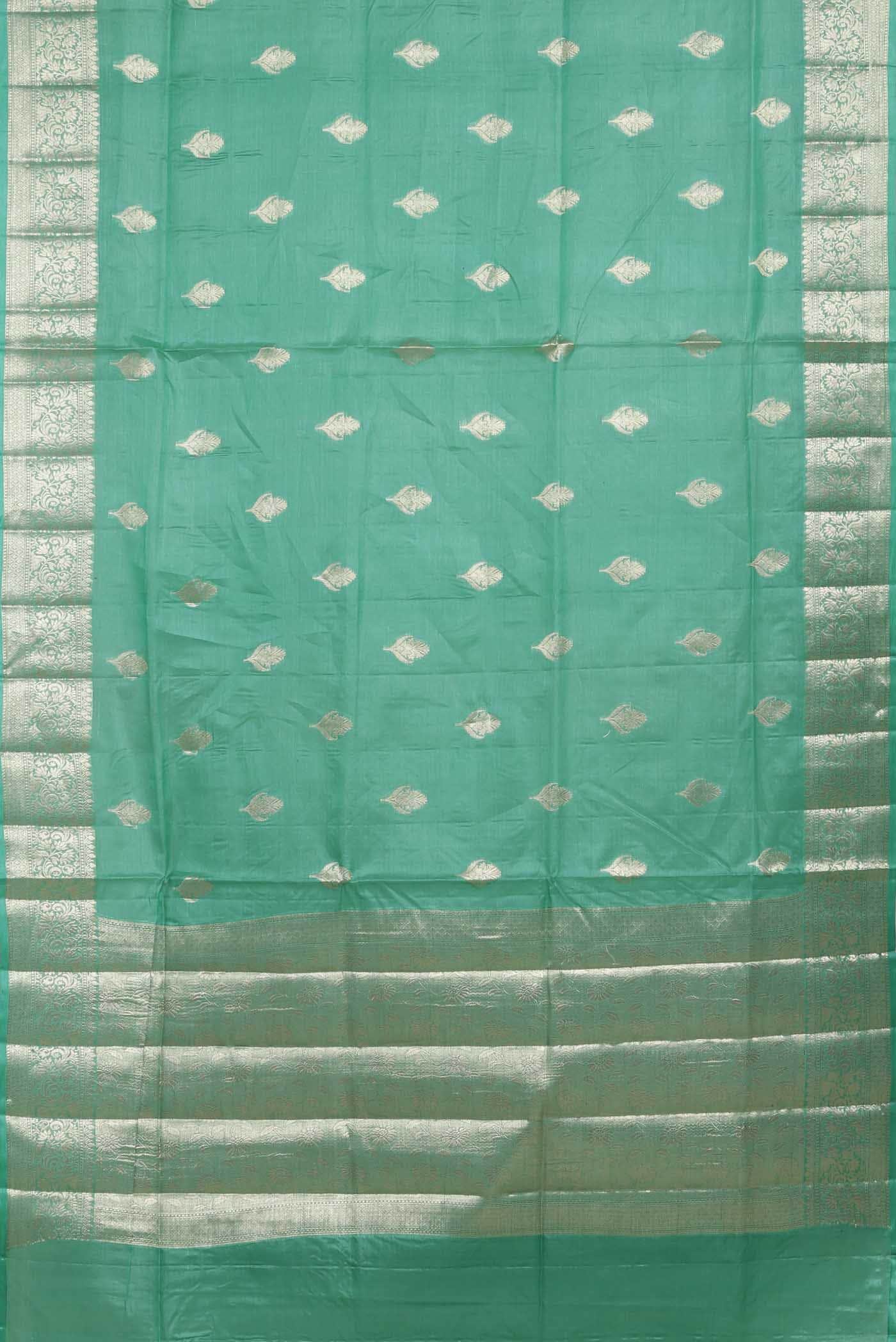 Green Banarasi Raw Silk Saree