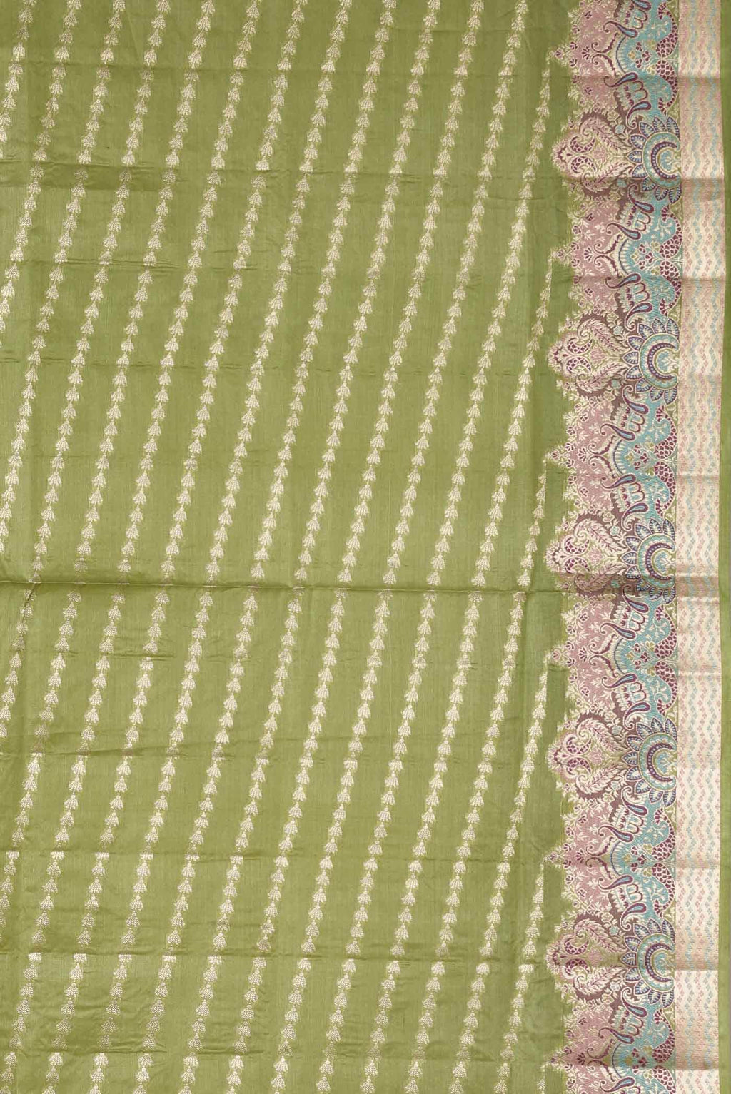 Green Banarasi Raw Silk Saree
