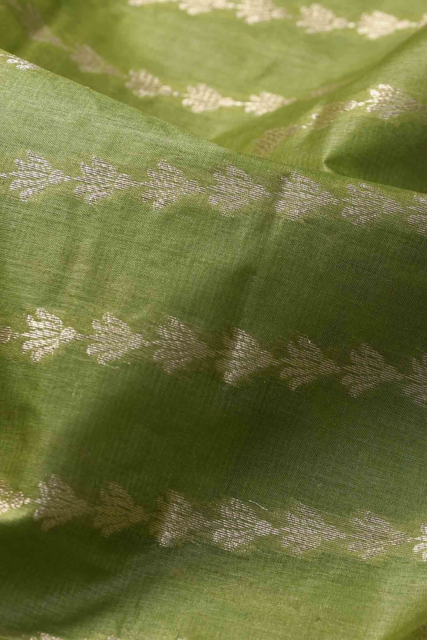 Green Banarasi Raw Silk Saree