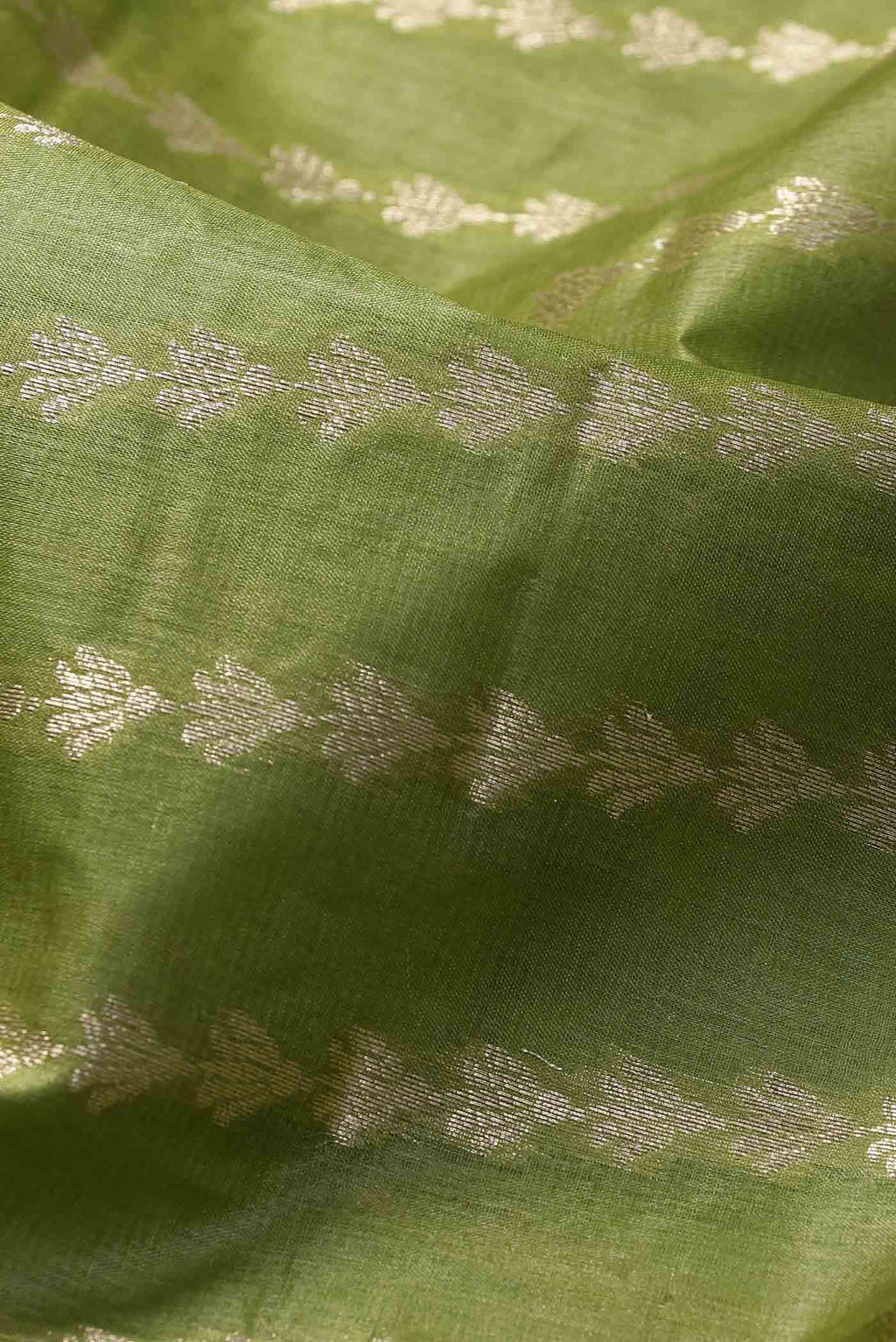 Green Banarasi Raw Silk Saree
