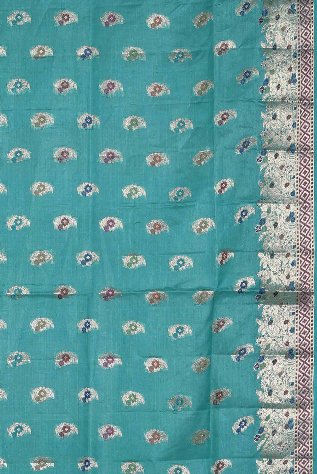 Blue Banarasi Raw Silk Saree