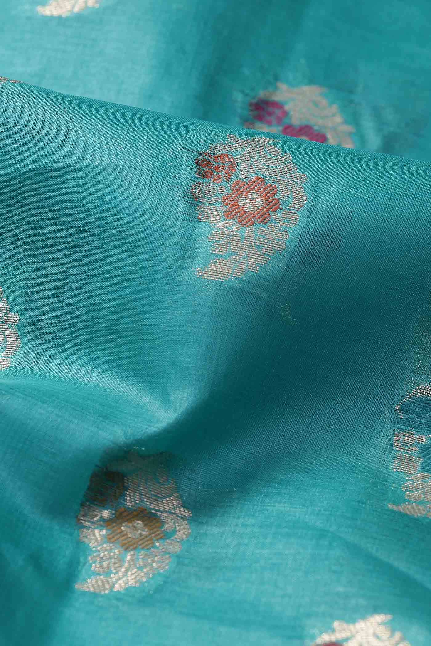 Blue Banarasi Raw Silk Saree