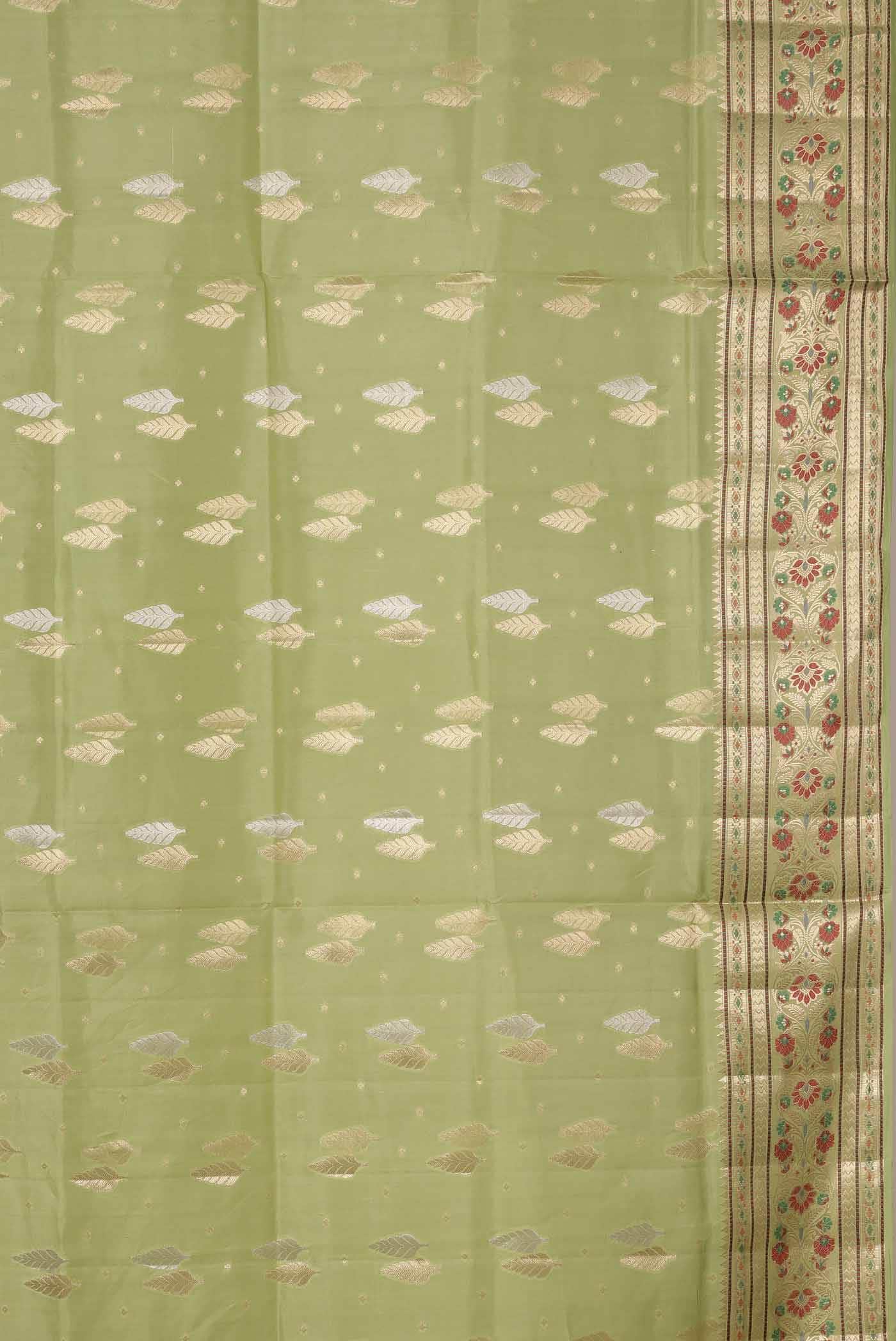 Green Banarasi Raw Silk Saree