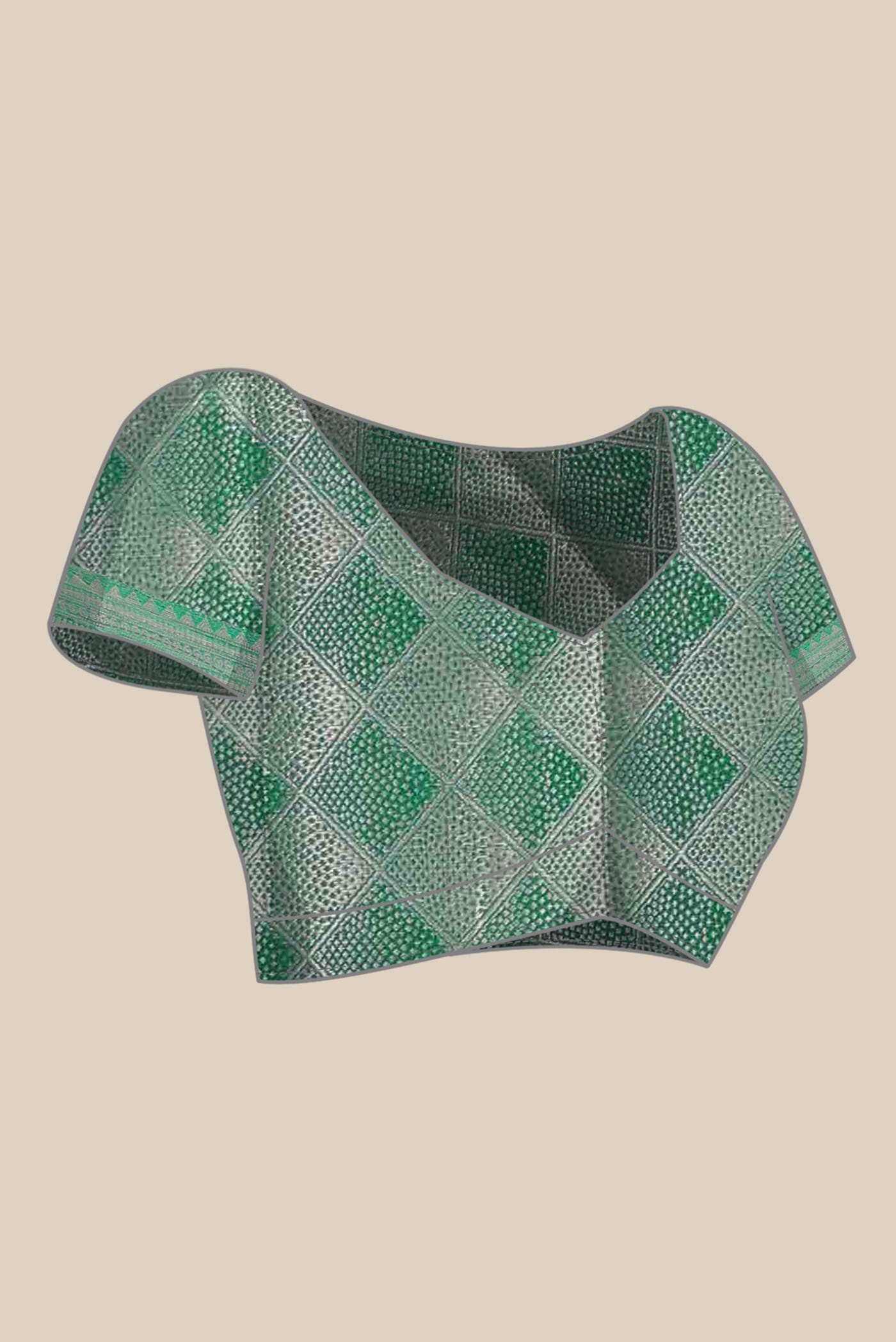 Green Banarasi Raw Silk Saree