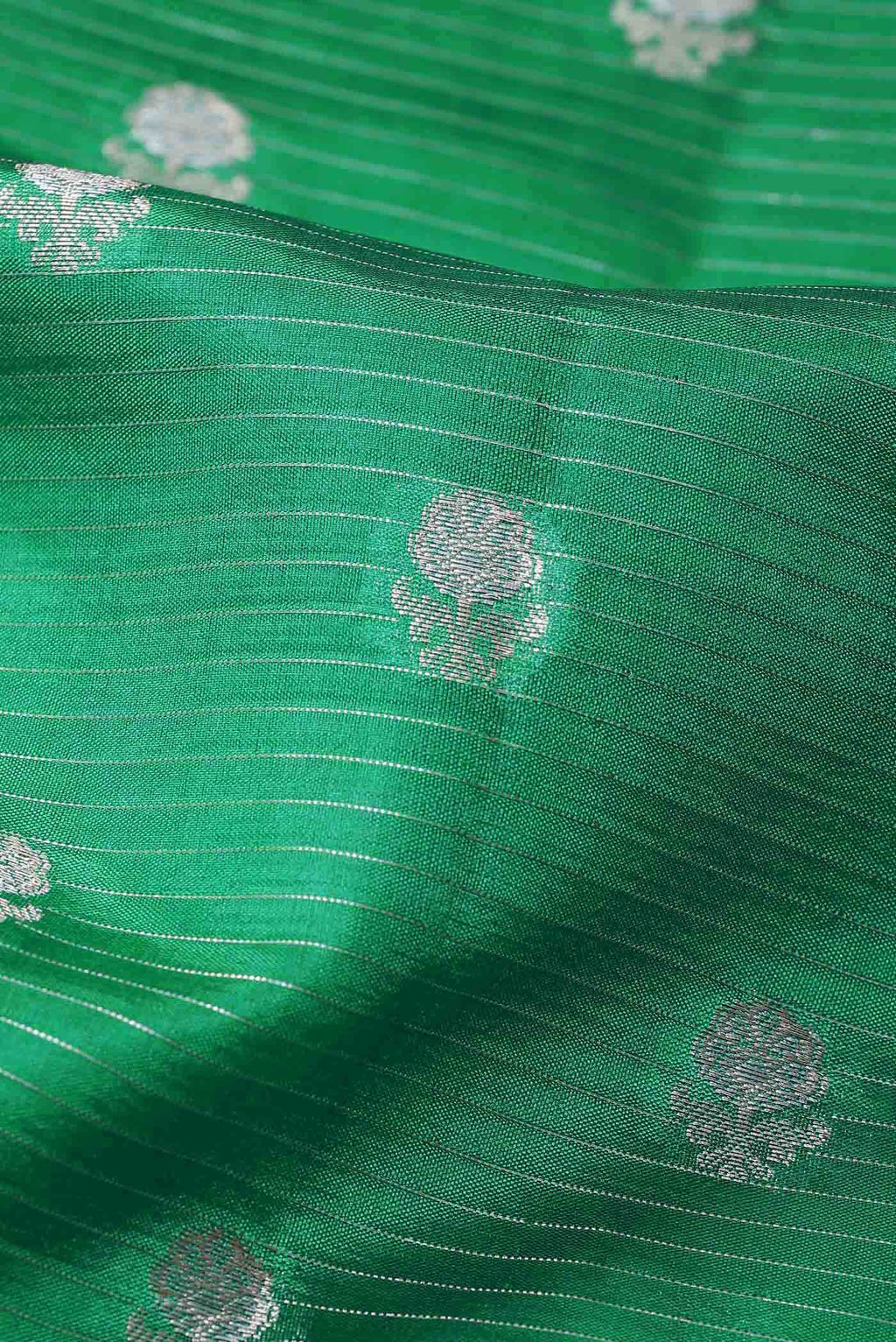 Green Banarasi Raw Silk Saree