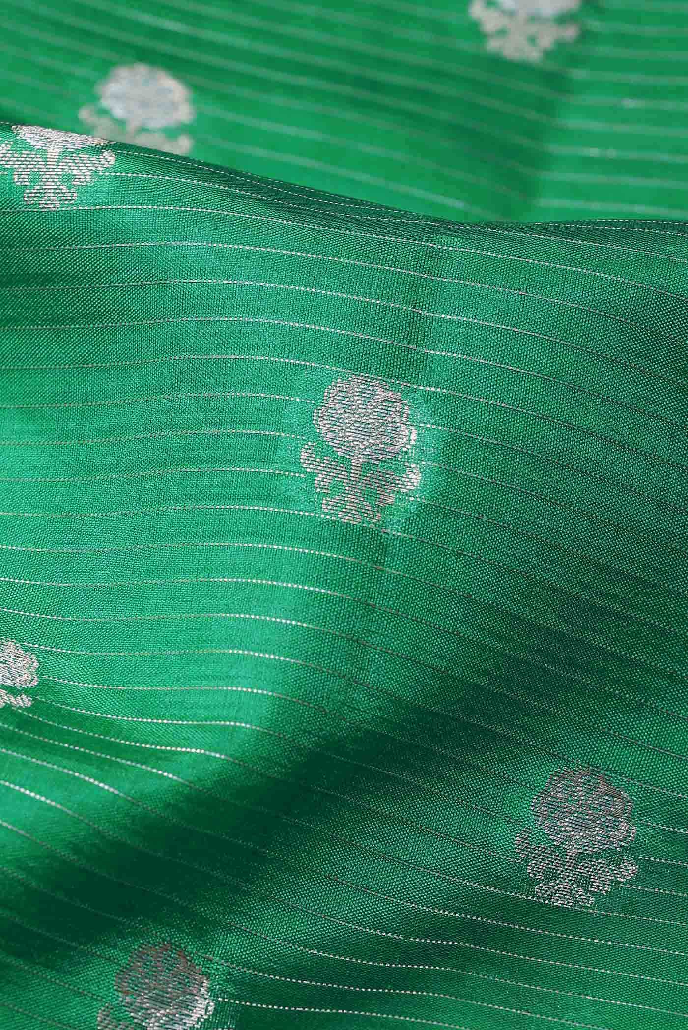 Green Banarasi Raw Silk Saree