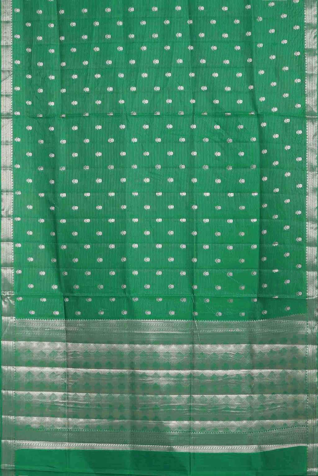 Green Banarasi Raw Silk Saree