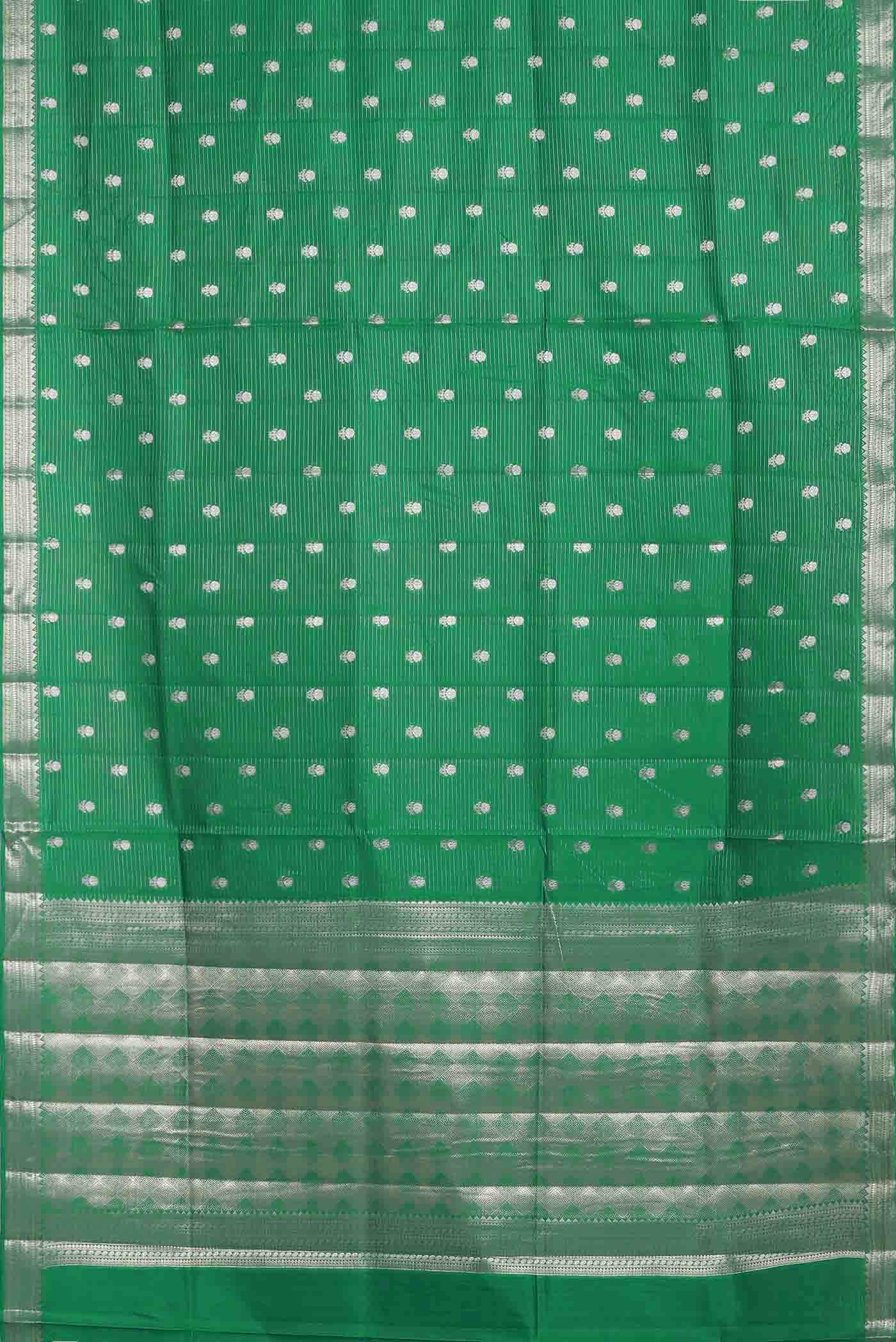 Green Banarasi Raw Silk Saree