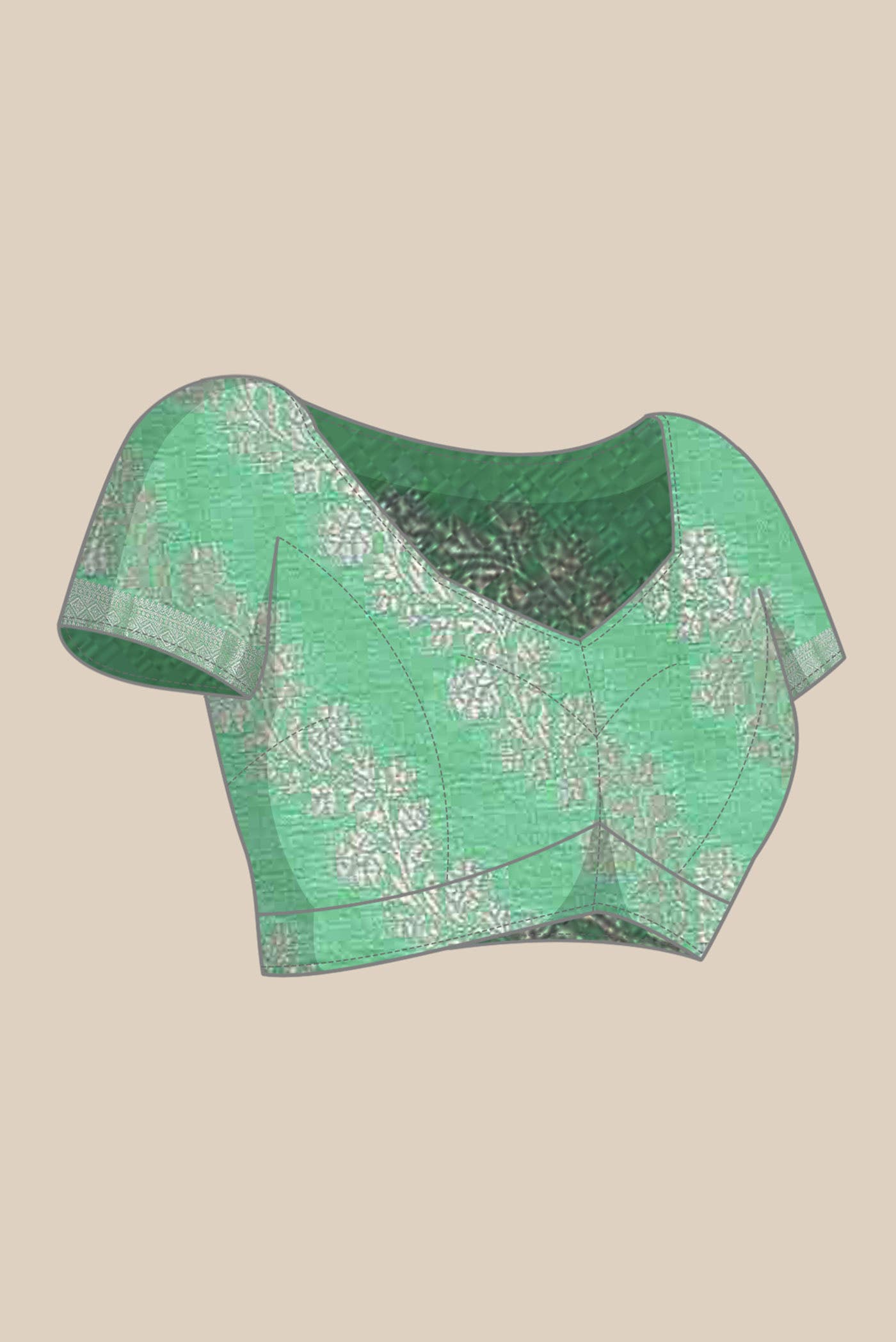 Green Banarasi Raw Silk Saree