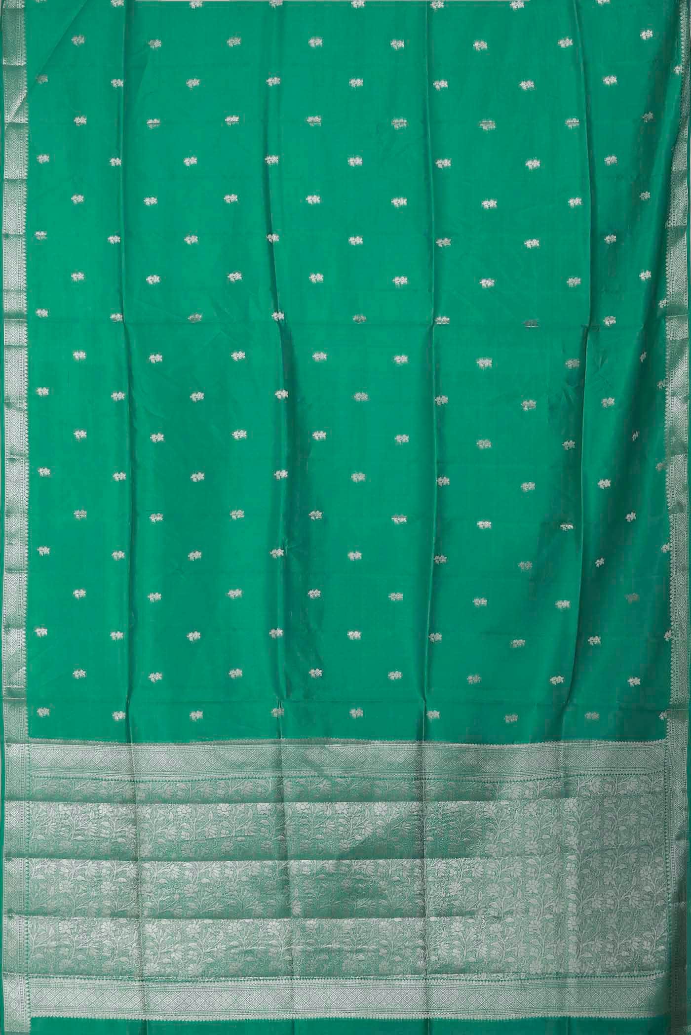 Green Banarasi Raw Silk Saree
