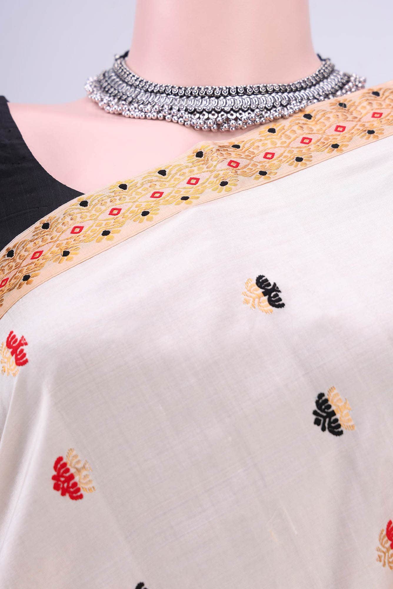 short color Dual Tone Assam Silk Saree