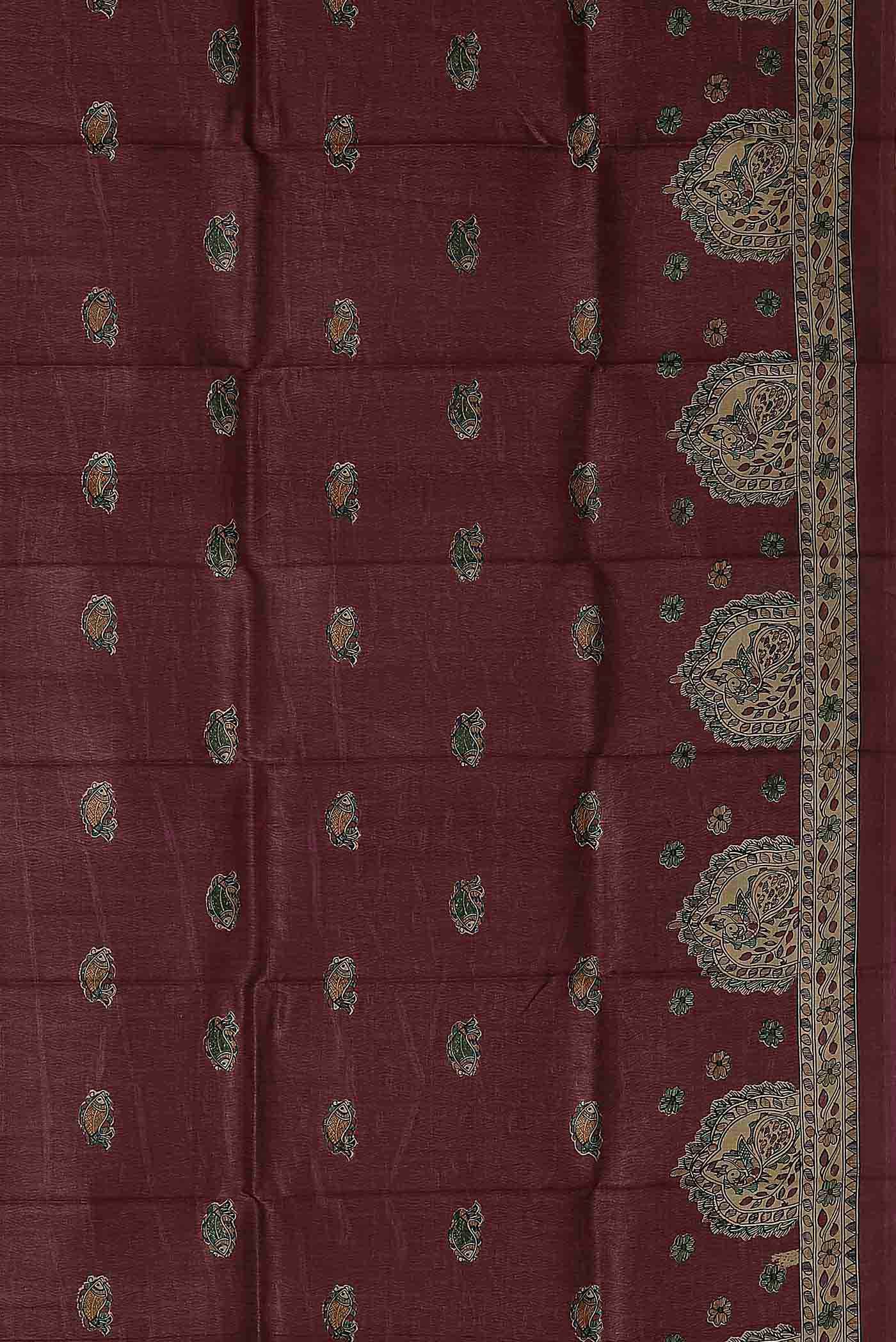 Purple Tussar Silk Saree