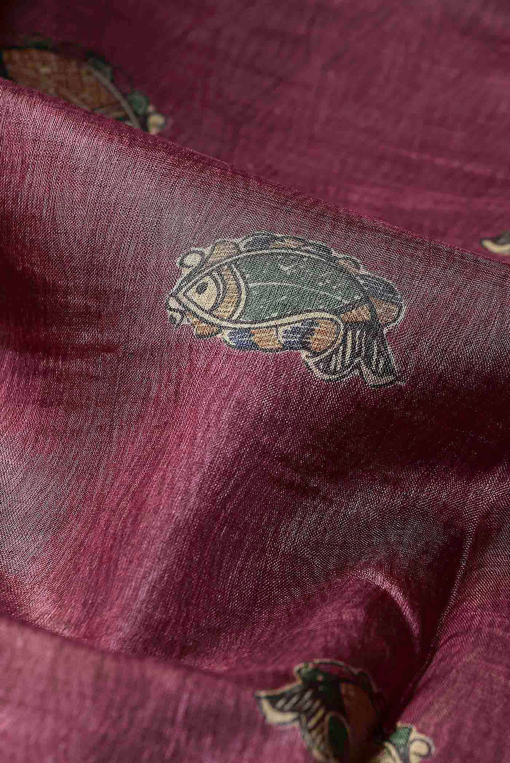 Purple Tussar Silk Saree