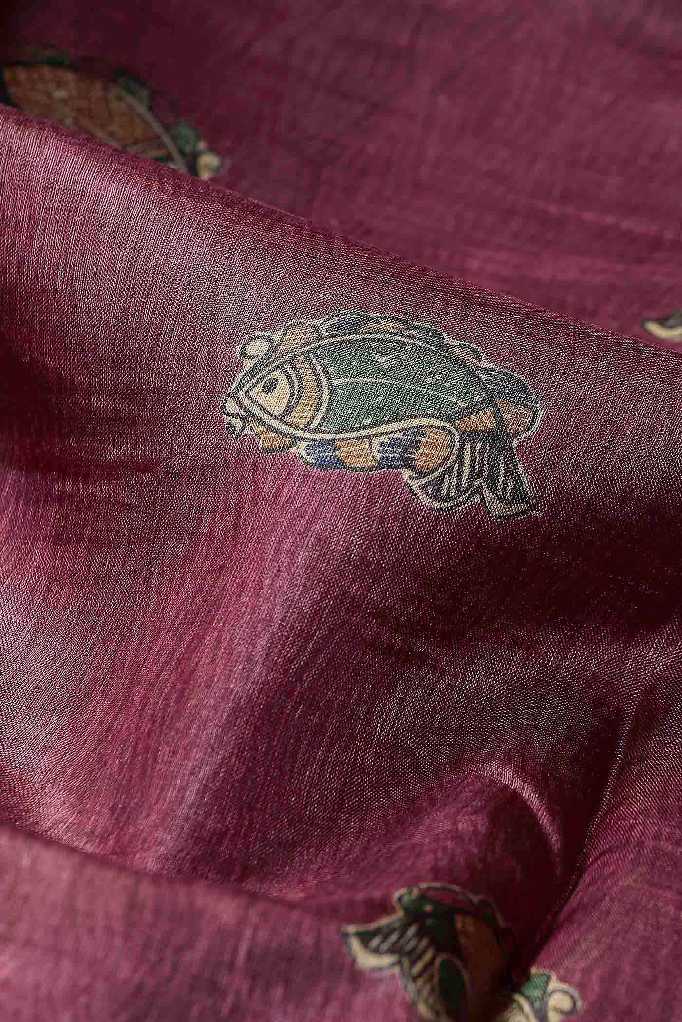 Purple Tussar Silk Saree