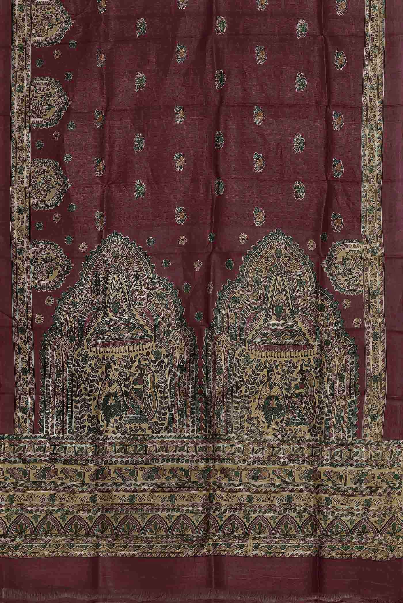 Purple Tussar Silk Saree