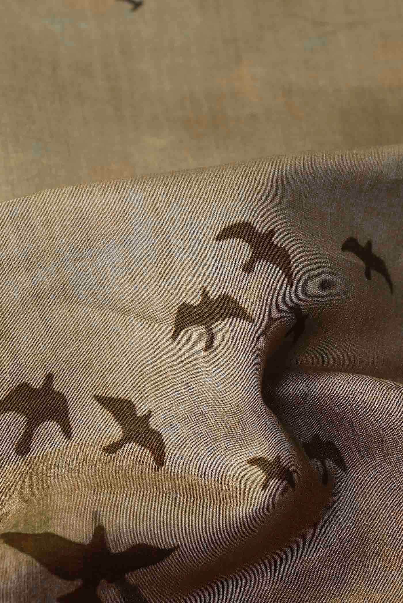 Beige Chanderi Silk Cotton Saree
