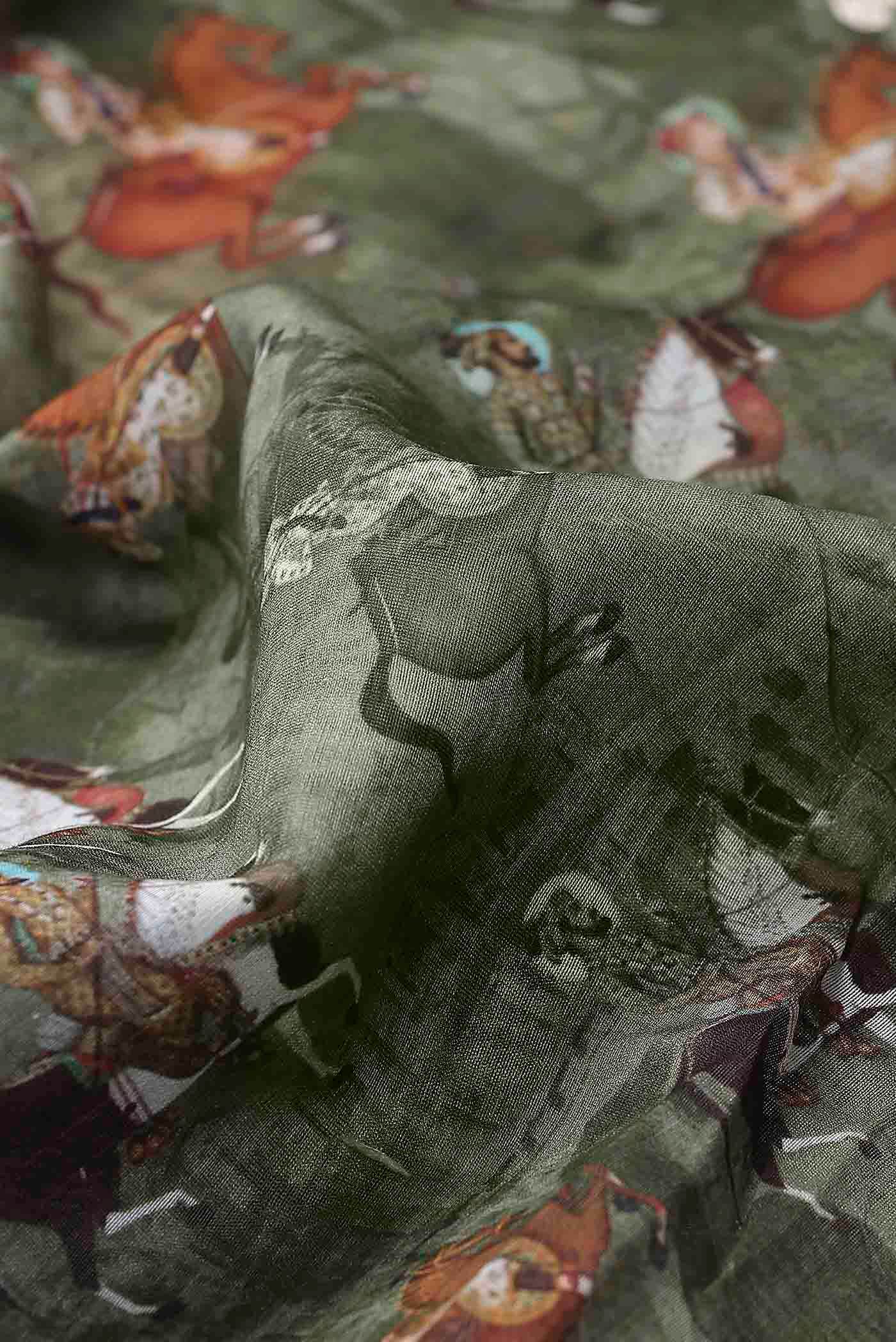 Green Chanderi Silk Cotton Saree