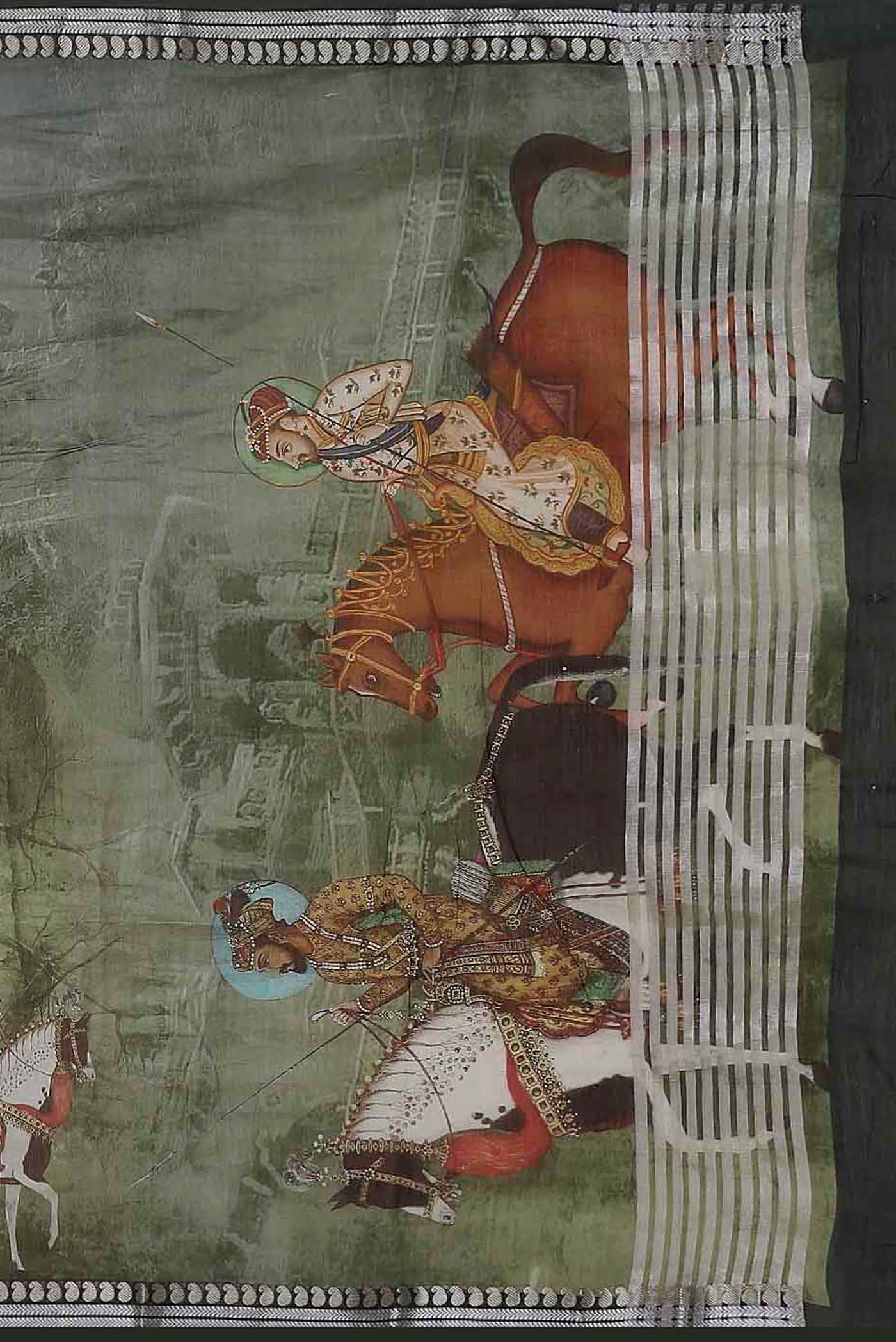 Green Chanderi Silk Cotton Saree