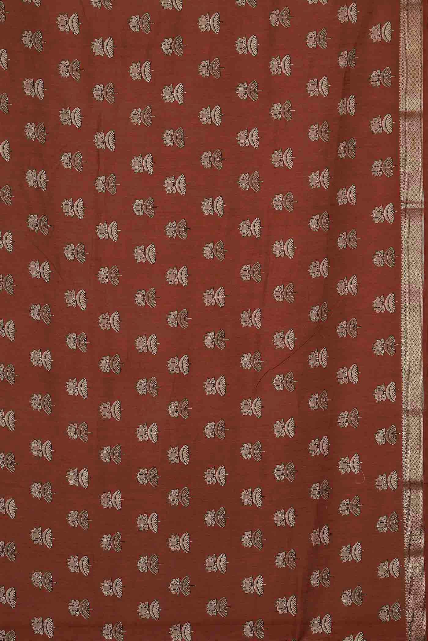 Red Chanderi Silk Cotton Saree
