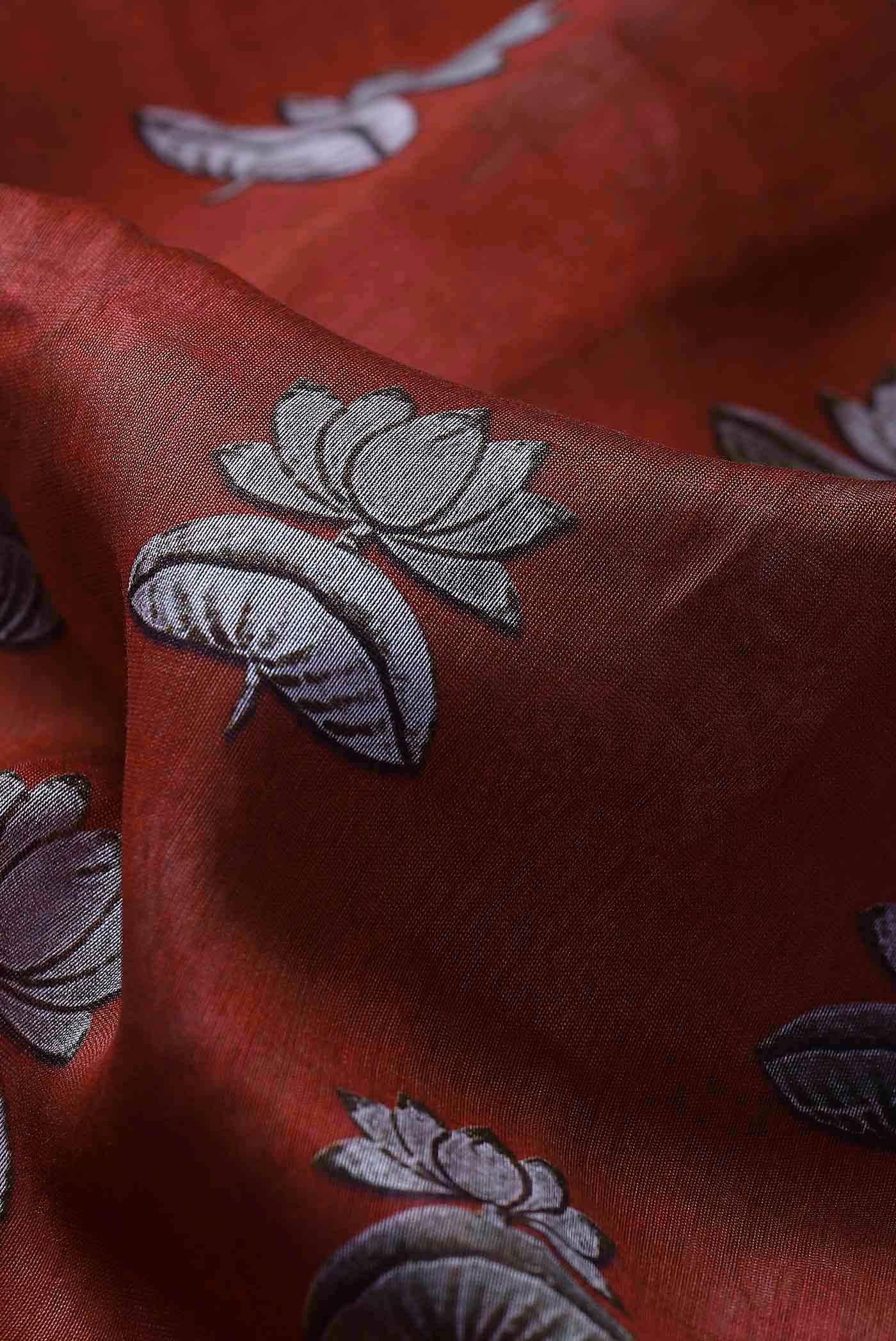 Red Chanderi Silk Cotton Saree