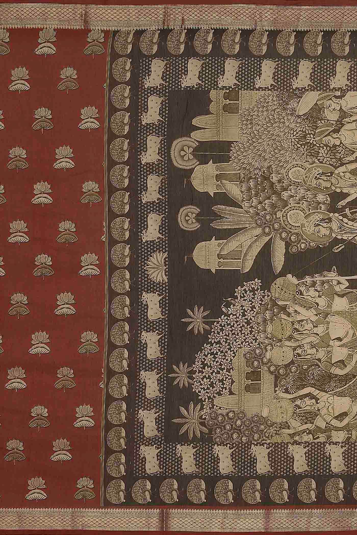 Red Chanderi Silk Cotton Saree