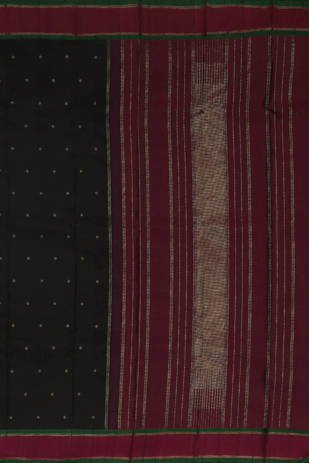 Pure Silk Pure Zari Black Kanchipuram Saree