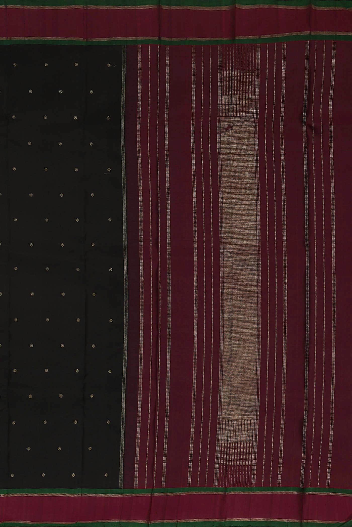 Pure Silk Pure Zari Black Kanchipuram Saree