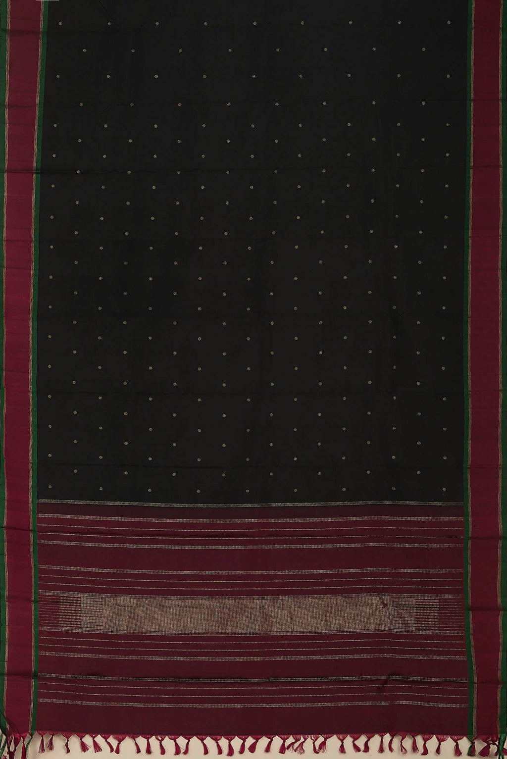 Pure Silk Pure Zari Black Kanchipuram Saree