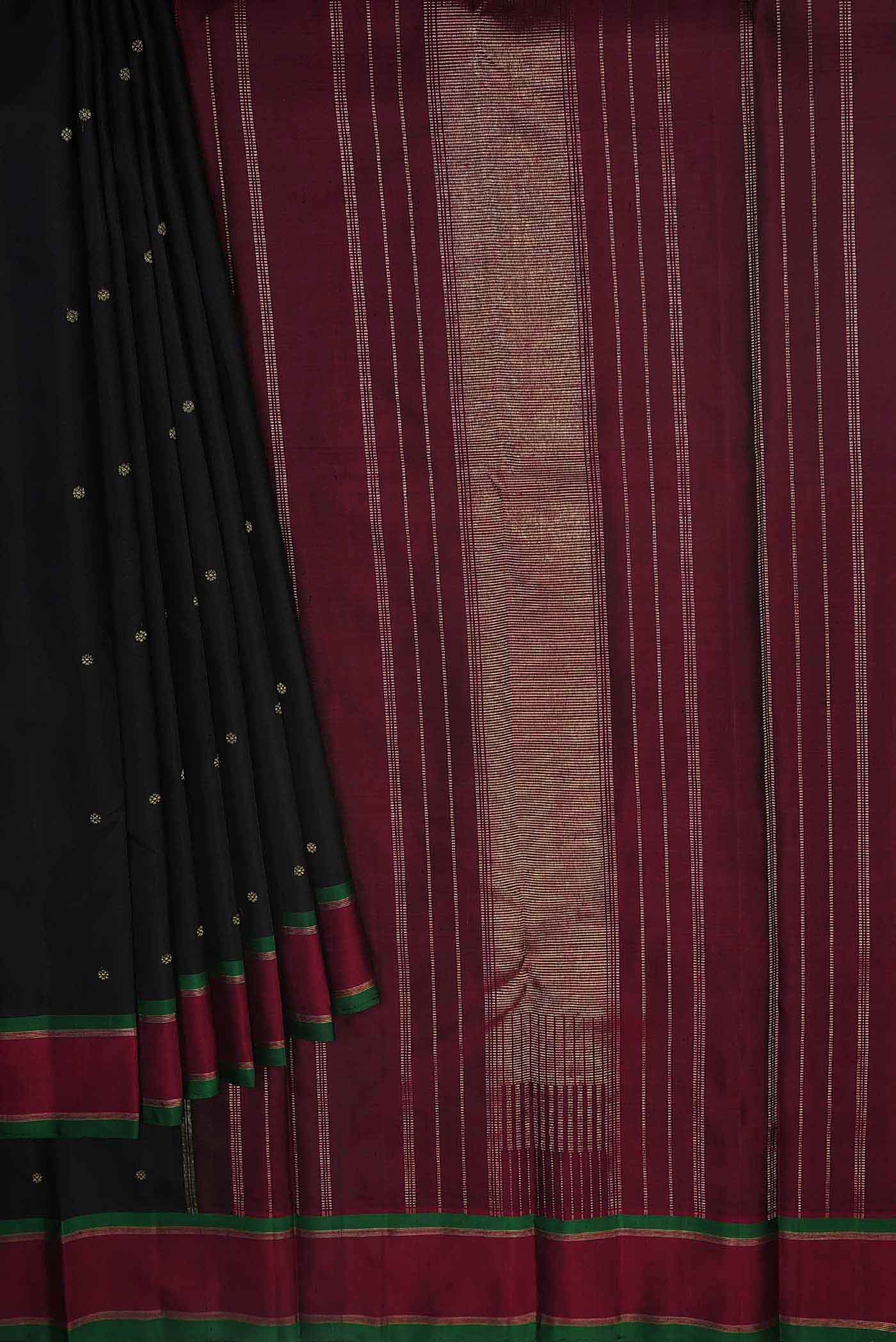 Pure Silk Pure Zari Black Kanchipuram Saree