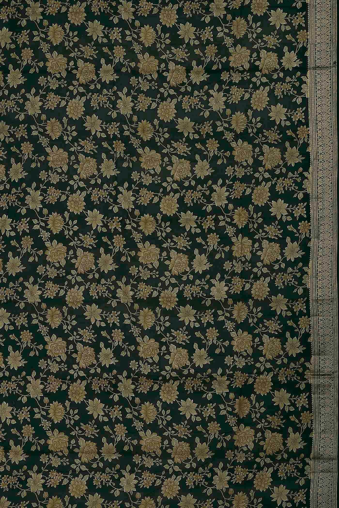 Black Printed Silk Saree